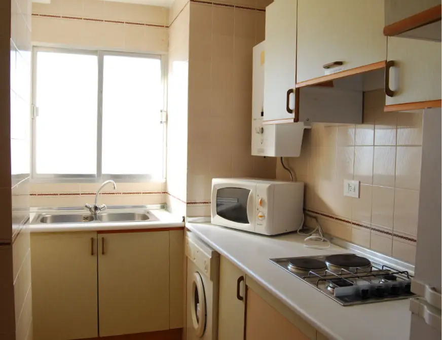 Cuisine d'un attique des appartements Las Margaritas à Alcossebre
